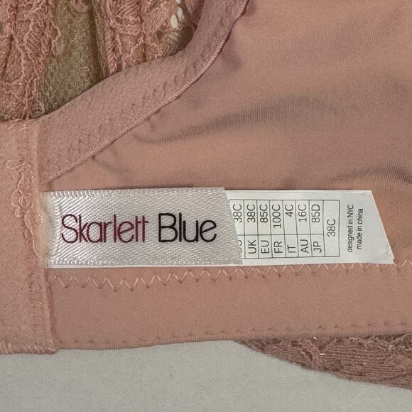 Skarlett Blue Women 38C Bra Intimates Feminine Romantic Entice Underwire Sheer - Picture 7 of 9